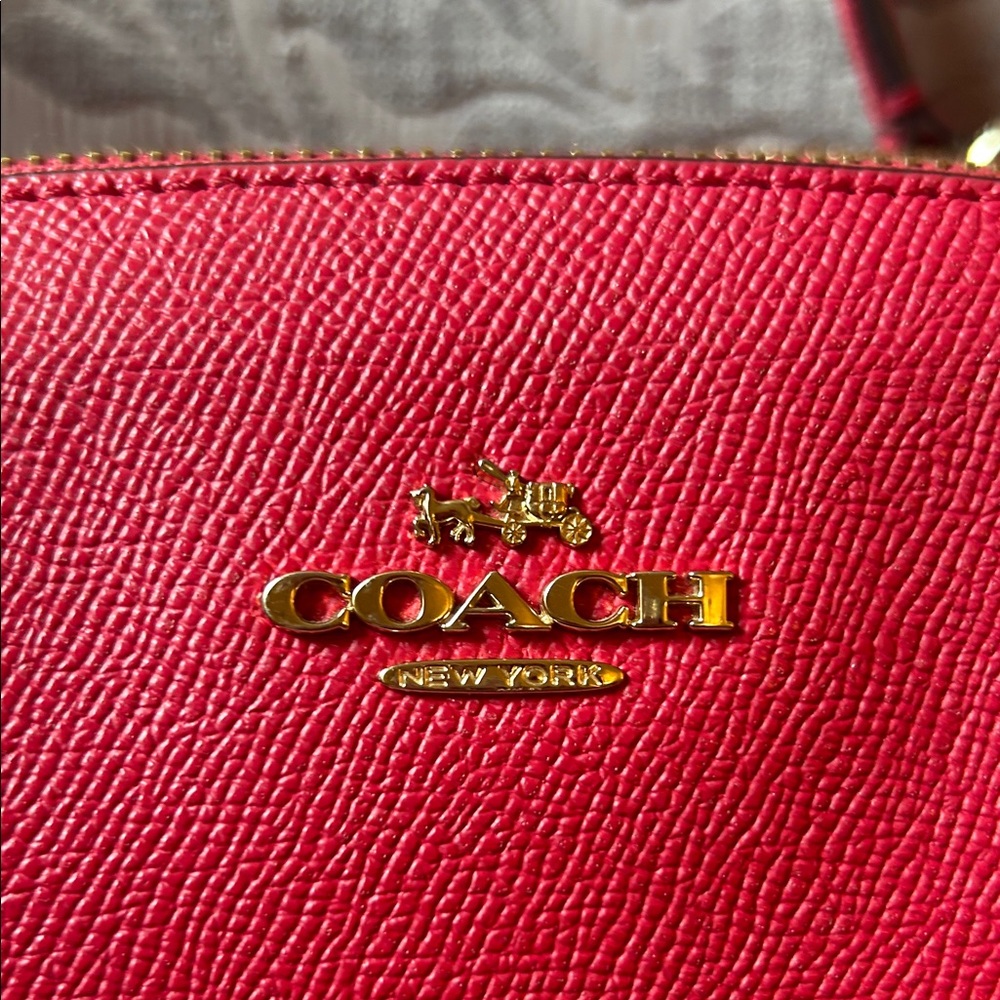 Coach Cherry Red Leather Satchel - Picture 2 of 8